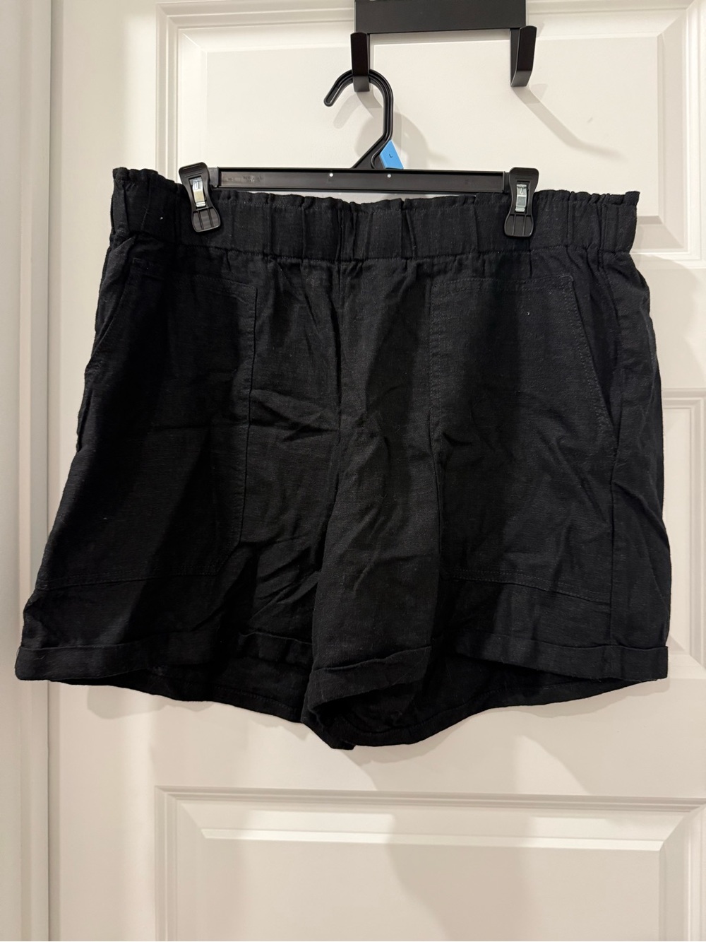 Briggs New York Black High-Waist Elastic Lounge Shorts